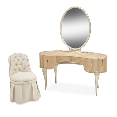 Villa Cherie - Vanity Set with Mirror & Chair- Caramel.