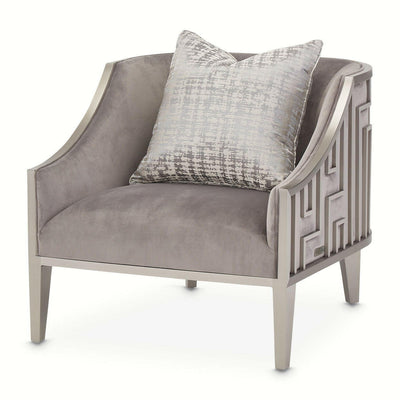 Roxbury Park - Velvet Accent Chair - Gray Pearl/Stainless Steel.