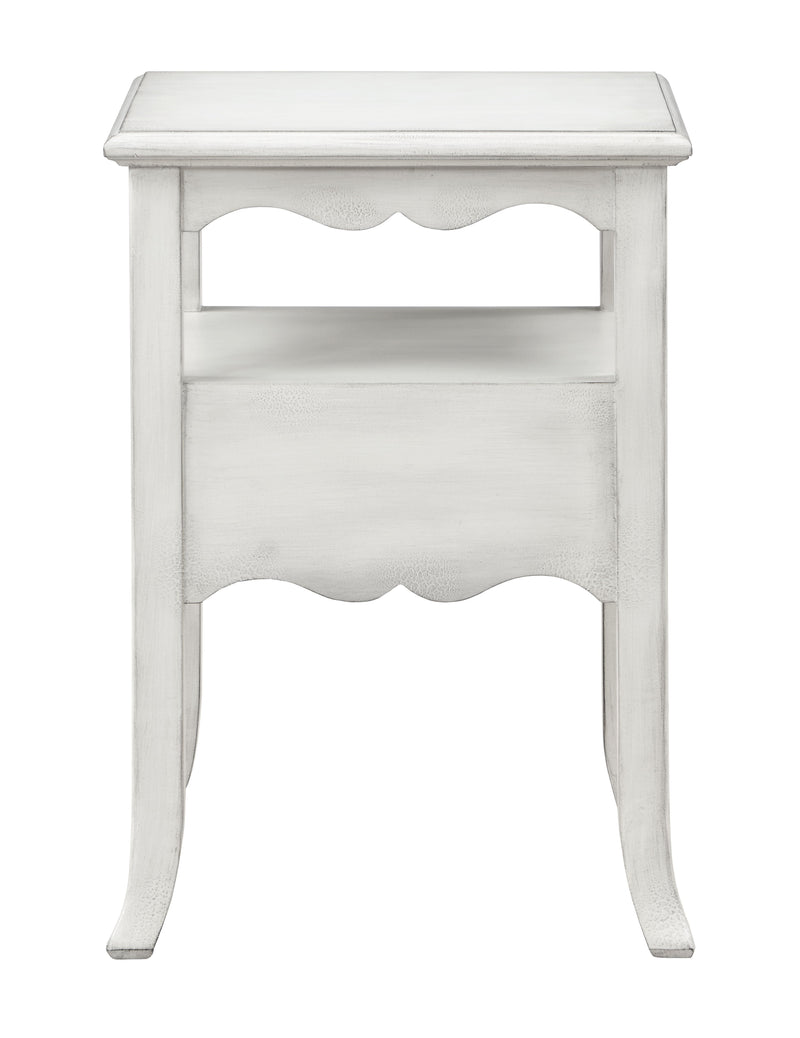 Ovid - One Drawer Accent Table - Burnished White