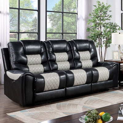 Leipzig - Power Sofa - Black / Light Gray - Grand Furniture GA