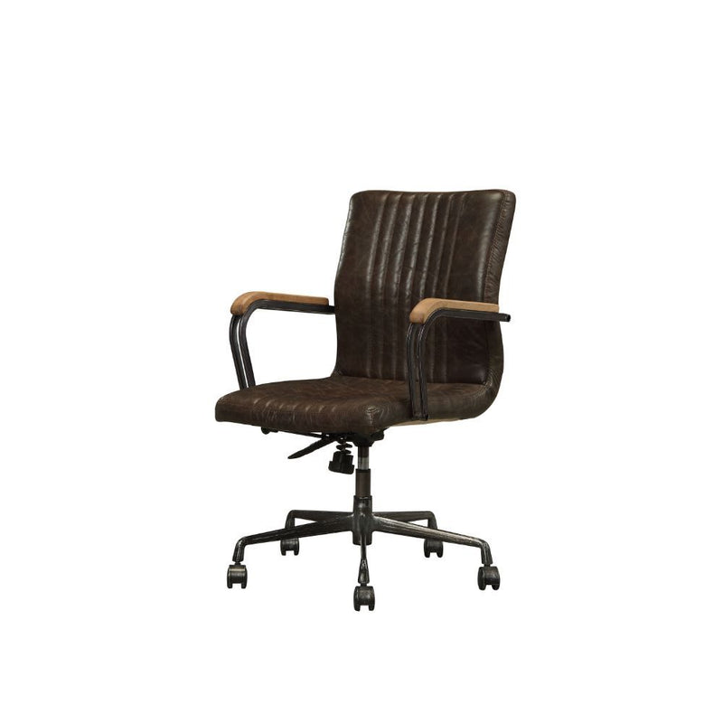 Joslin - Executive Office Chair - Distress Chocolate Top Grain Leather - Grand Furniture GA