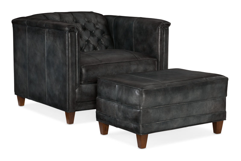 Jaden - Stationary Tufted Chair 8-Way Tie - Black