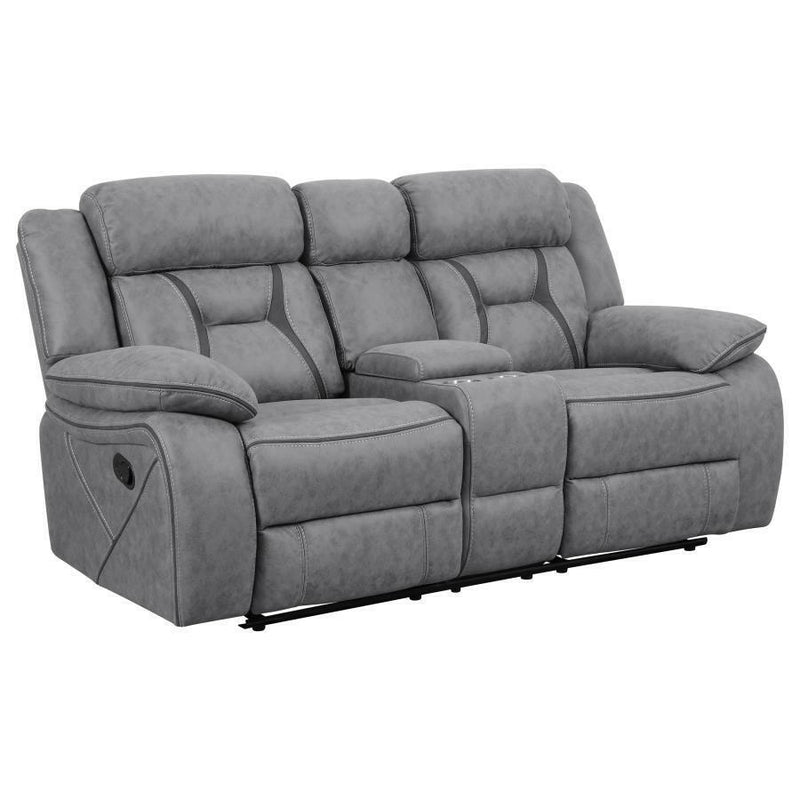 Higgins - Pillow Top Arm Motion Loveseat with Console.