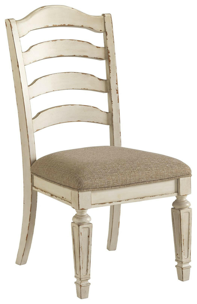 Realyn - Chipped White - Dining Uph Side Chair (Set of 2) - Ladderback - Grand Furniture GA