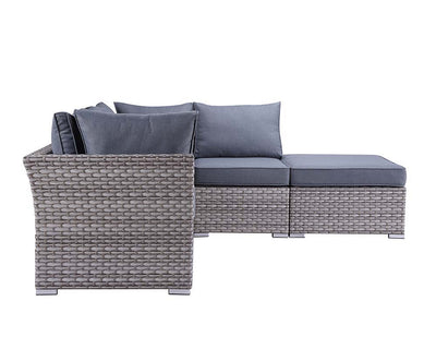 Laurance - Patio Set - Gray Fabric & Gray Finish - Grand Furniture GA