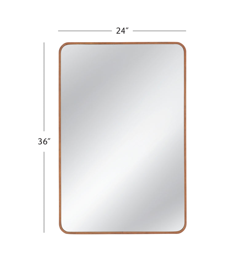 Heather - Rectangle Wall Mirror - Light Brown