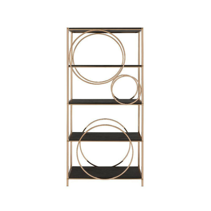 Hudice - Bookshelf - Black Oak & Champagne - Grand Furniture GA