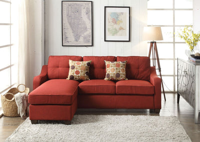 Cleavon II - Sectional Sofa - Red Linen.