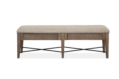 Paxton Place - Bench With Upholstered Seat - Dovetail Grey.