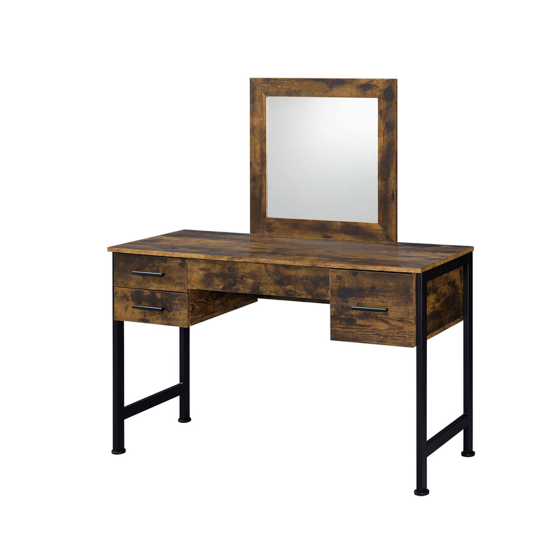 Juvanth - Vanity Desk - Rustic Oak & Black Finish - Grand Furniture GA