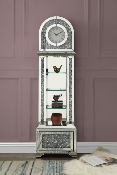 Noralie - Grandfather Clock - Pearl Silver - 63" - Grand Furniture GA