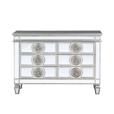 Varian - Server - Mirrored & Antique Platinum - 34" - Grand Furniture GA
