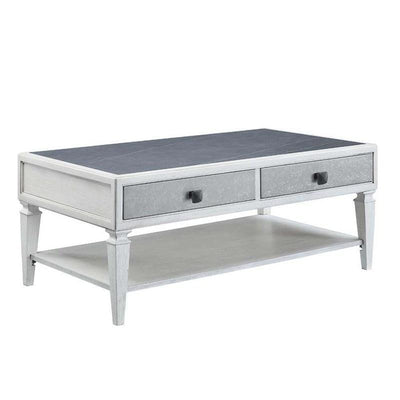 Katia - Coffee Table - Rustic Gray & Weathered White Finish - Grand Furniture GA