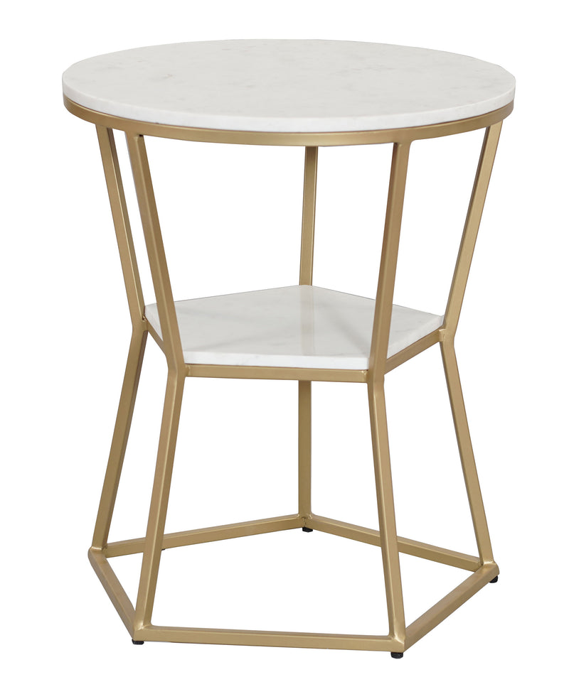 Mina - Accent Table - Marigold White / Gold