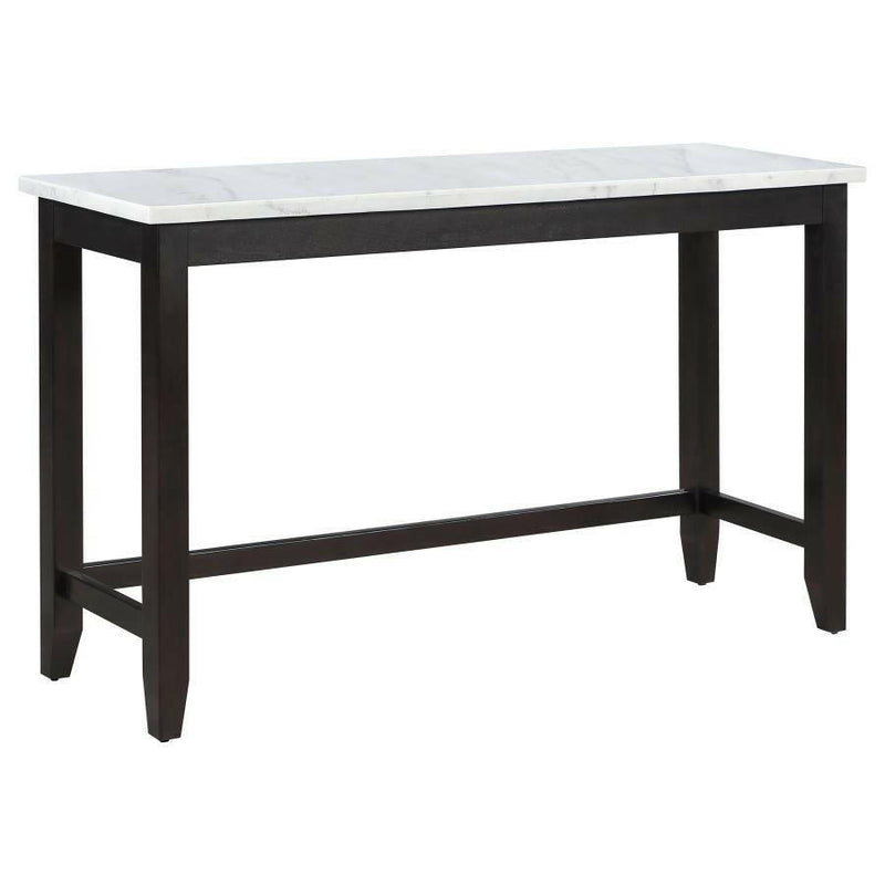 Toby - Rectangular Marble Top Counter Height Table - Espresso and White.