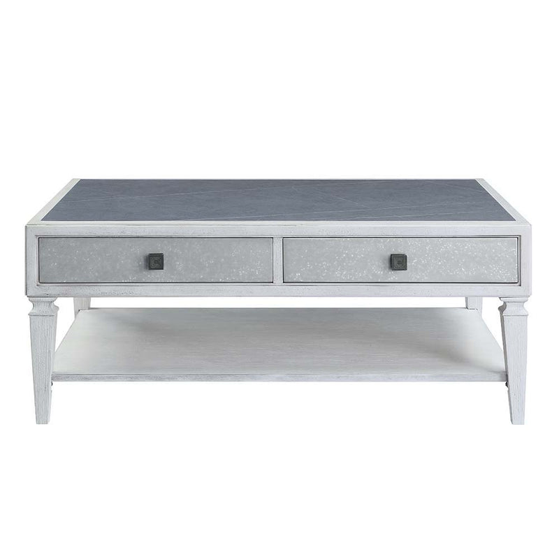 Katia - Coffee Table - Rustic Gray & Weathered White Finish - Grand Furniture GA