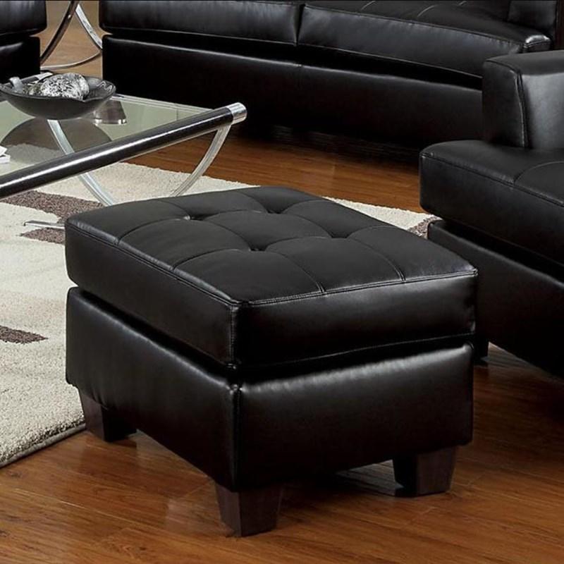 Platinum - Ottoman - Black Bonded Leather - Grand Furniture GA