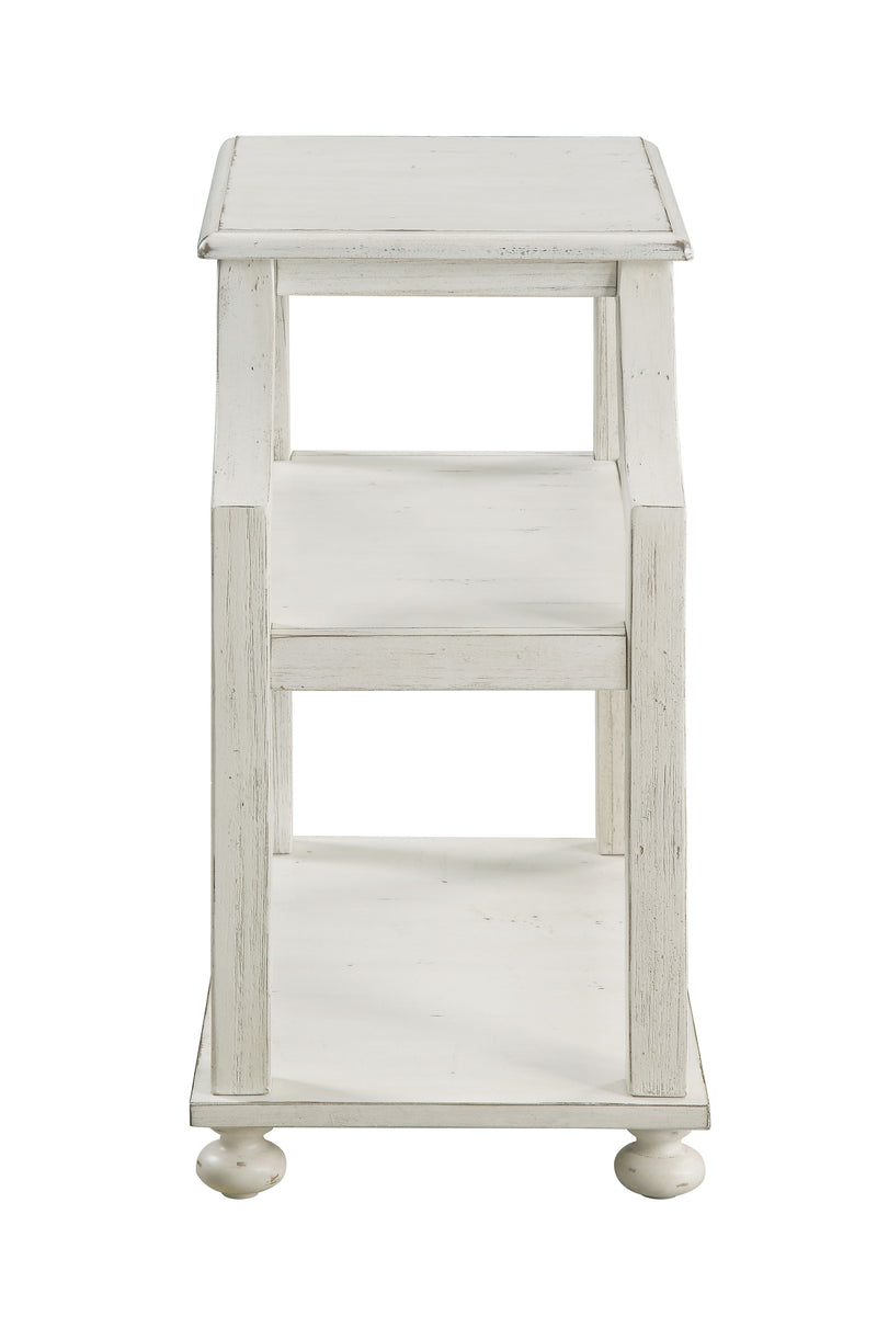 Lilith - Chairside Accent Table - White Rub