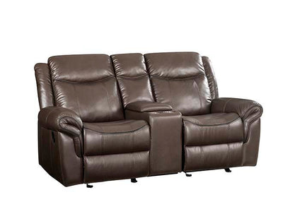 Lydia - Loveseat - Brown Leather Aire - Grand Furniture GA