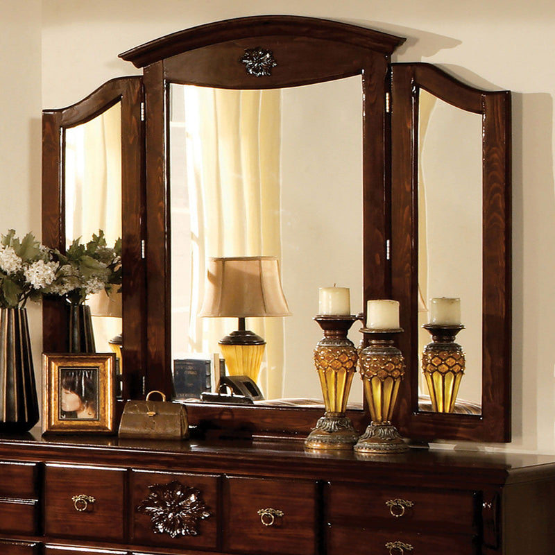 Tuscan - Tri-Fold Mirror - Glossy Dark Pine