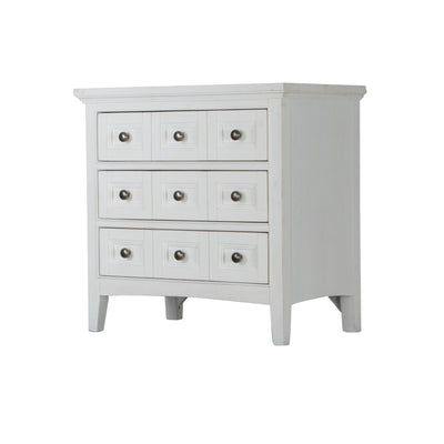 Heron Cove - Relaxed Traditional Chalk White Three Drawer Nightstand - Chalk White.