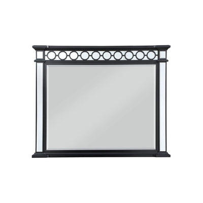 Varian II - Mirror - Black Velvet & Black & Sliver Finish - Grand Furniture GA