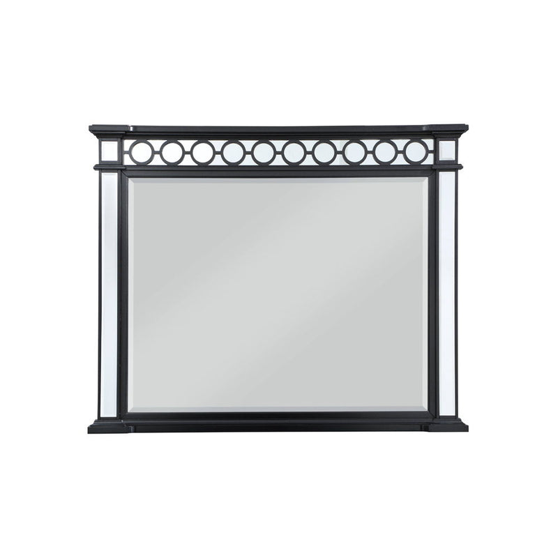 Varian II - Mirror - Black Velvet & Black & Sliver Finish - Grand Furniture GA