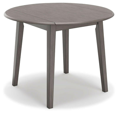 Shullden - Gray - Round Drm Drop Leaf Table.