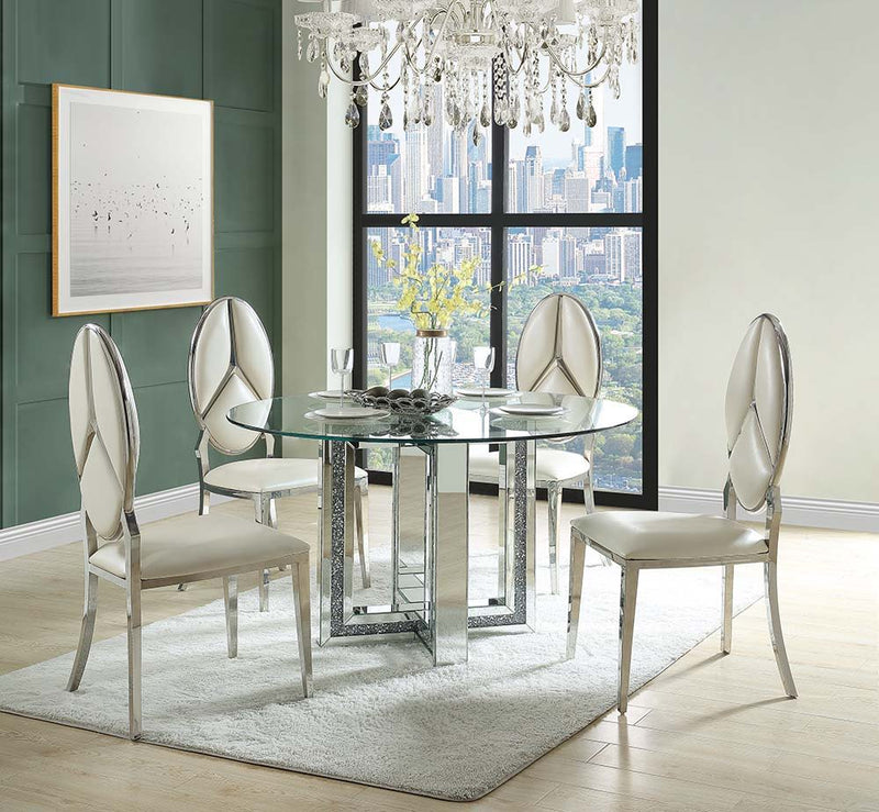 Noralie - Dining Table - Mirrored & Faux Diamonds - Grand Furniture GA