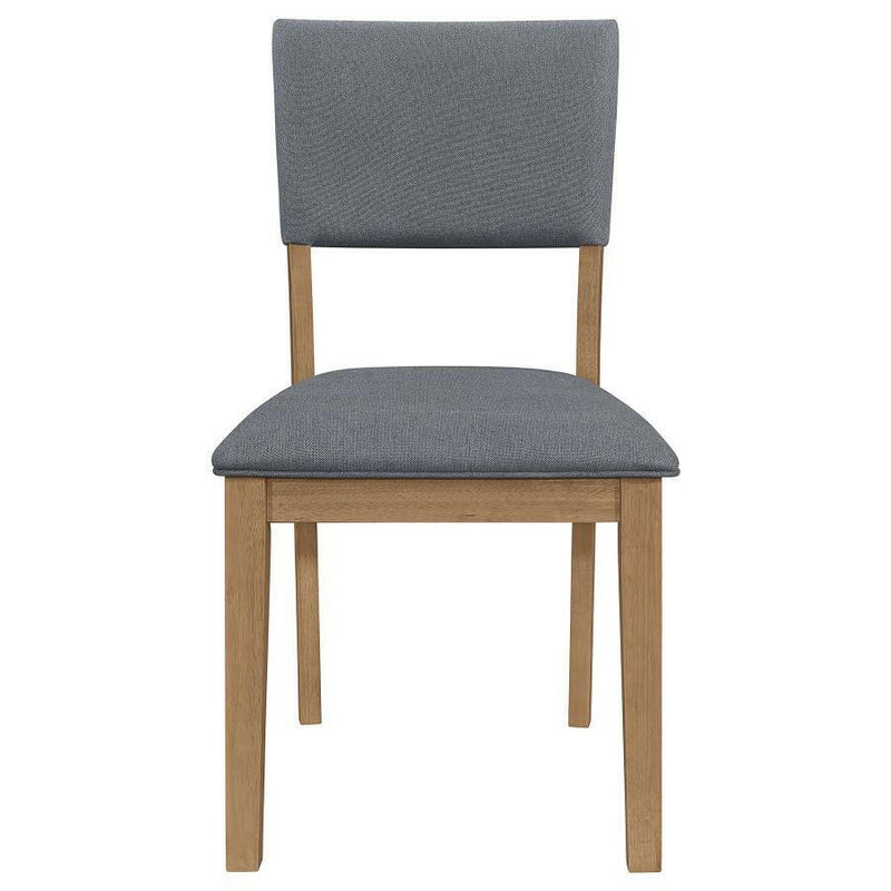 Sharon - Open Back Padded Upholstered Dining Side Chair (Set of 2) - Blue and Brown.