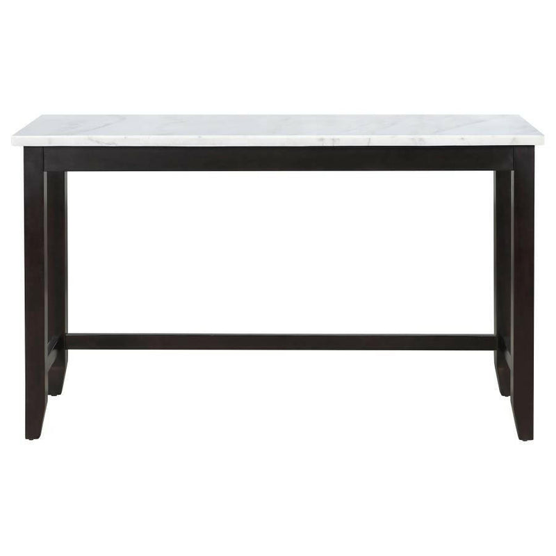 Toby - Rectangular Marble Top Counter Height Table - Espresso and White.