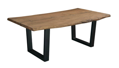 Sequoia - Industrial Style Solid Acacia Wood Table With Live Edge And Iron Legs.