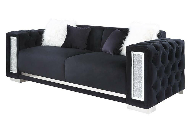 Trislar - Sofa - Black Velvet - Grand Furniture GA