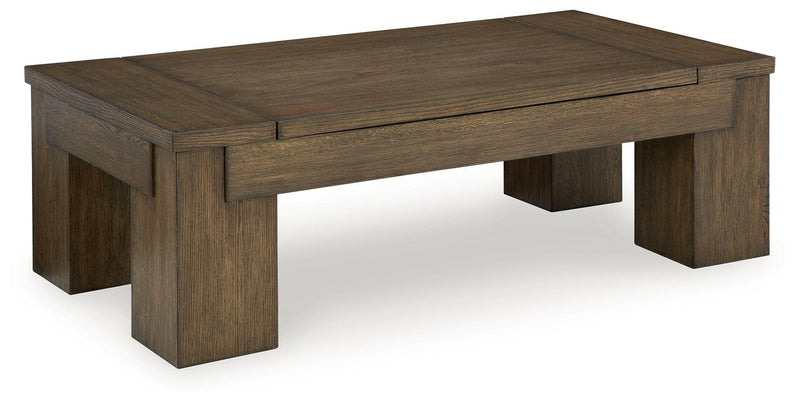 Rosswain - Warm Brown - Lift Top Cocktail Table