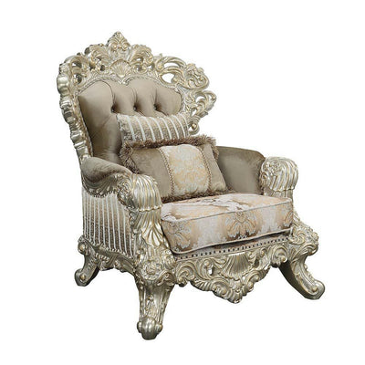 Sorina - Chair - Velvet, Fabric & Antique Gold Finish - Grand Furniture GA