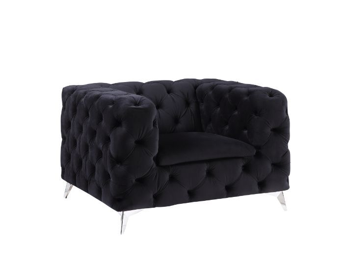 Phifina - Chair - Black Velvet - Grand Furniture GA