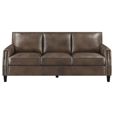 Leaton - Upholstered Recessed Arm Sofa - Brown Sugar