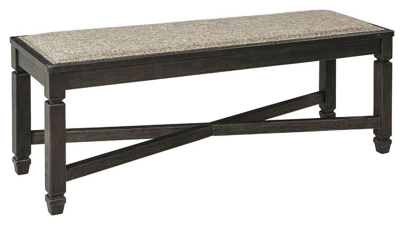 Tyler - Black / Grayish Brown - Upholstered Bench.