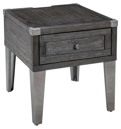 Todoe - Dark Gray - Rectangular End Table.