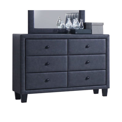 Saveria - Dresser - 2-Tone Gray PU - Grand Furniture GA