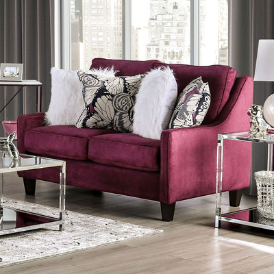 Jillian - Loveseat - Plum / Ivory / White - Grand Furniture GA