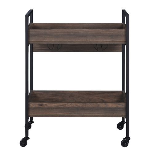 Jerrick - Kitchen Island - Walnut & Black Finish - Grand Furniture GA