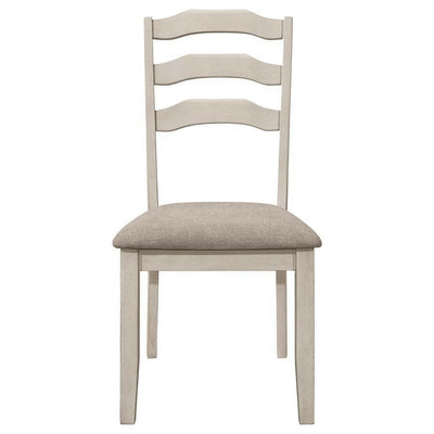 Ronnie - Ladder Back Padded Seat Dining Side Chair (Set of 2) - Khaki And Rustic Cream - Side Chairs - Grand Furniture GA