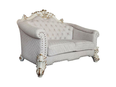 Vendom II - Loveseat - Two Tone Ivory Fabric & Antique Pearl Finish - Grand Furniture GA