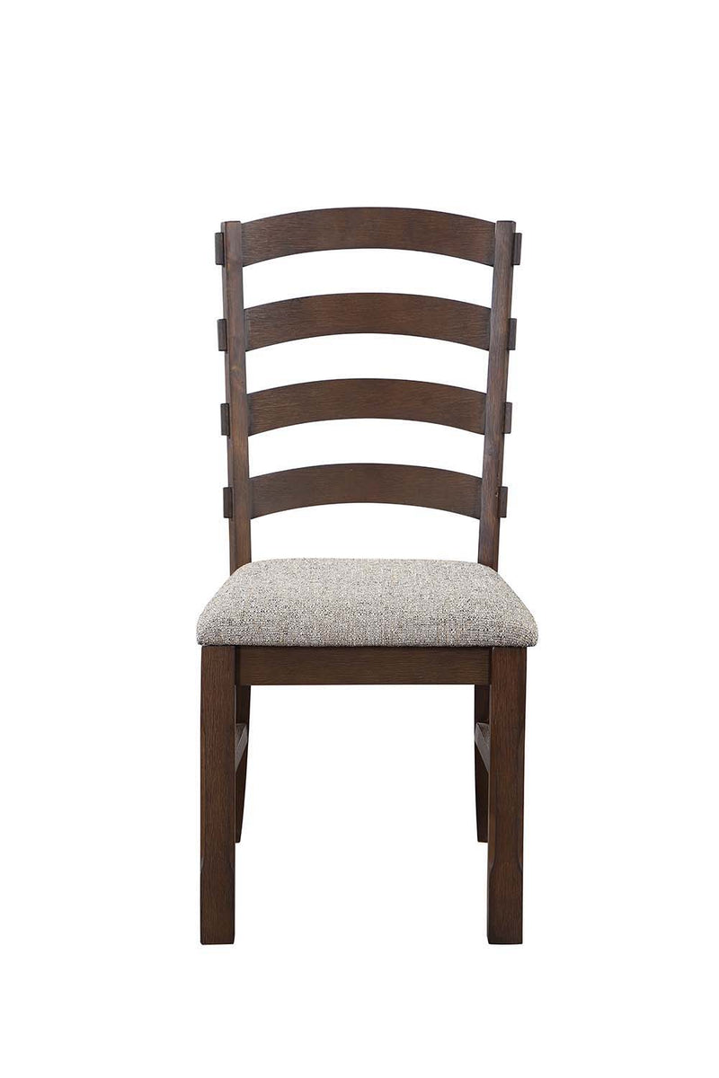 Pascaline - Side Chair (Set of 2) - Gray Fabric, Rustic Brown & Oak Finish - Grand Furniture GA