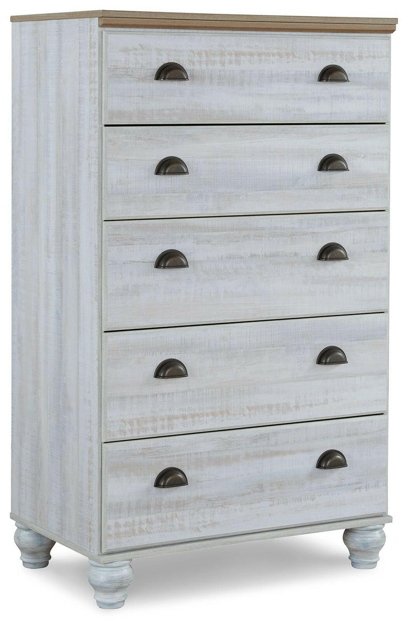 Haven Bay - Brown / Beige - Five Drawer Chest.