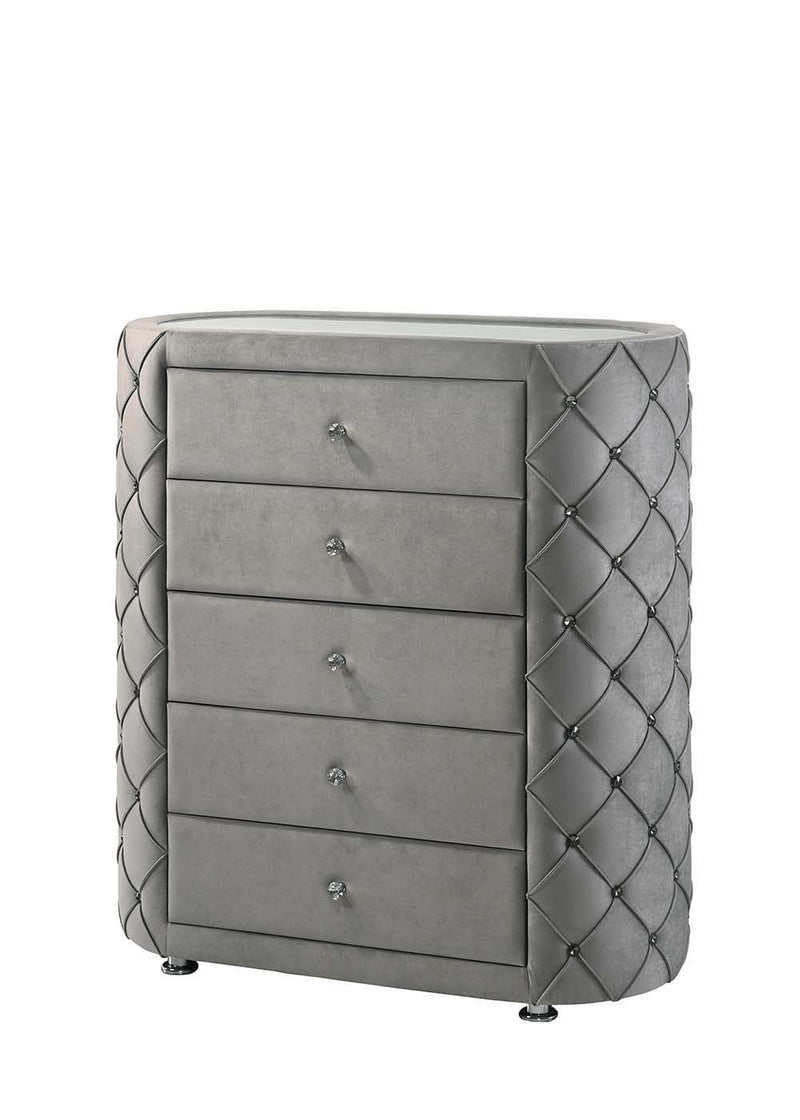 Perine - Chest - Gray Velvet - Grand Furniture GA