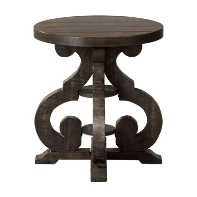 Stone - End Table With Pu Base - Dark Walnut - End Tables - Grand Furniture GA