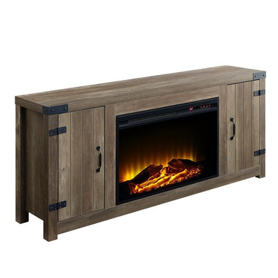 Tobias - Fireplace - Rustic Oak Finish - 25" - Grand Furniture GA