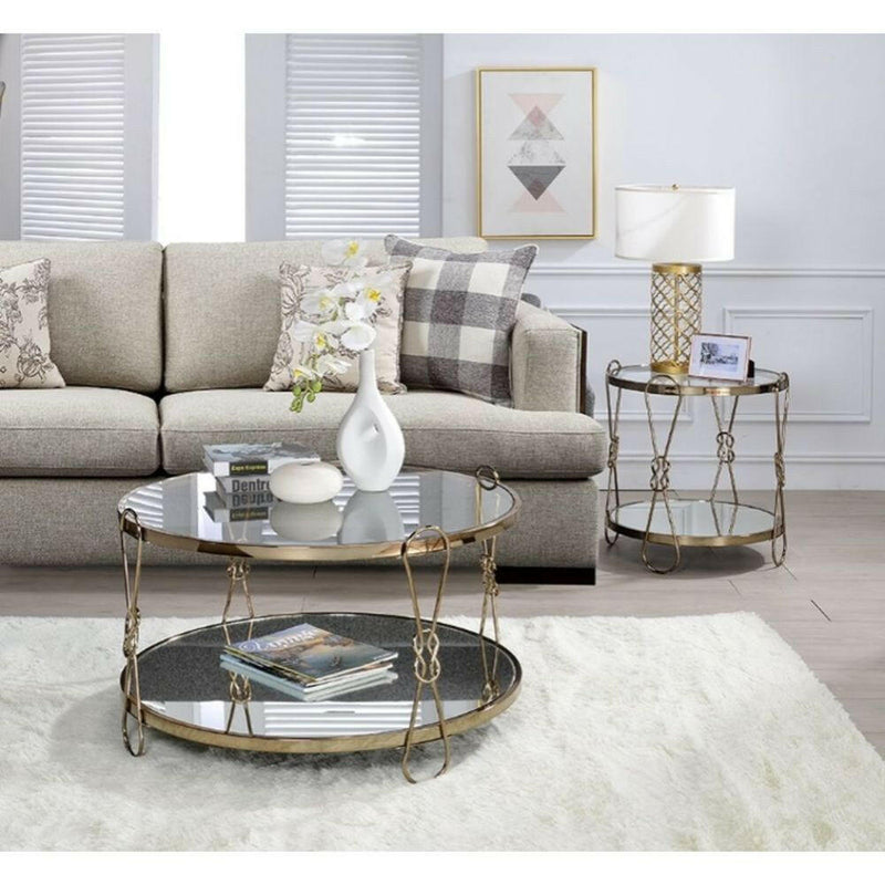 Zekera - Coffee Table - Champagne & Mirrored - Grand Furniture GA